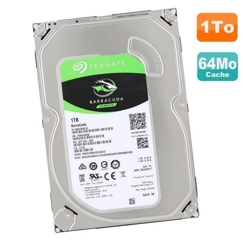 Disque Dur 1To 3.5" SATA Seagate Barracuda Compute ST1000DM010 2EP102-300 64Mo