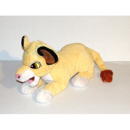 Peluche Le Roi Lion Disney Simba Yeux Brodés Doudou Simba Allongé 31 Cm