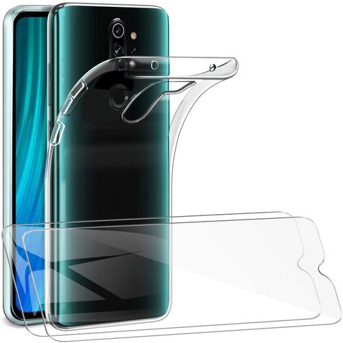 Coque Silicone Pour Xiaomi Redmi Note 8 Pro Etui De Protection Transparent Antichoc + 2 Verres Trempes Little Boutik®