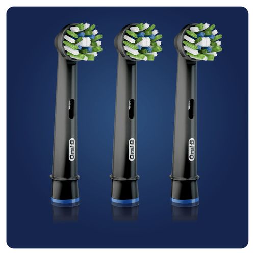 Oral-B CrossAction CleanMaximiser - Tête de brosse de rechange - pour brosse à dent - noir (pack de 3) - pour Pro 2000, 2500, 4000, 4500, 600, 650, 700, 7000