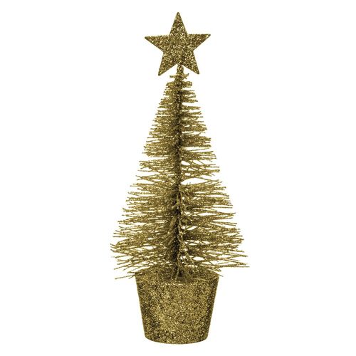 Décoration de table Sapin de Noël Pailletés - Doré