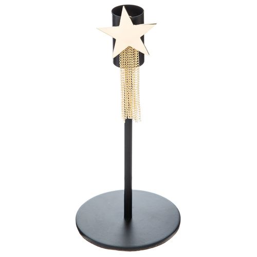Photophore chandelier de Noël design métal Etoile - Noir