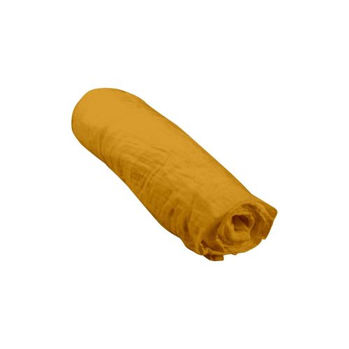 Drap Housse En Gaze De Coton - 100% Coton - 70 X 140 Cm - Moutarde
