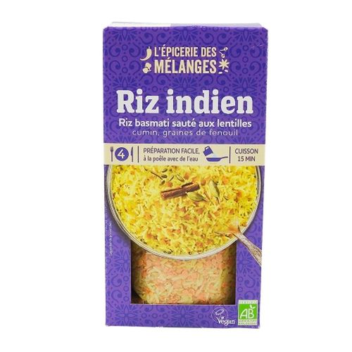 Riz Et Lentilles À L'indienne Bio - Boîte 250g