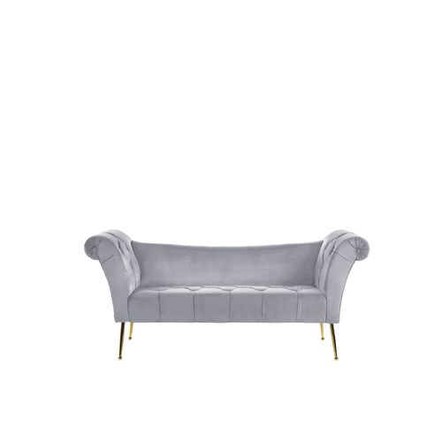 Chaise Longue En Velours Gris Nantilly