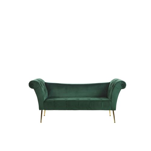Chaise Longue En Velours Vert Foncé Nantilly
