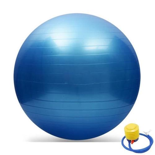 65cm Exercice Yoga Swiss Ball Anti-Éclatement + Pompe Bleu