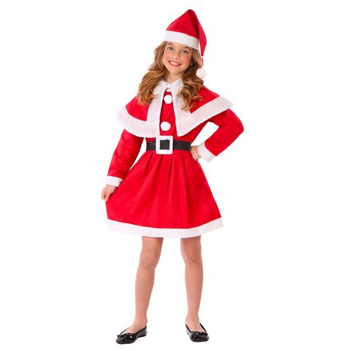 Déguisement Mère Noël Classique Fille - Taille: 3-4 Ans (98-115 Cm)