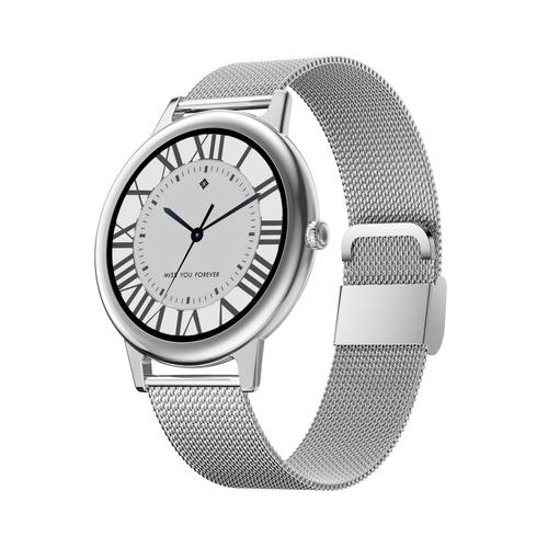 Montre Connectée Femme Élégante Smartwatch Cardio Étanche Ip68 Metal Argent Yonis