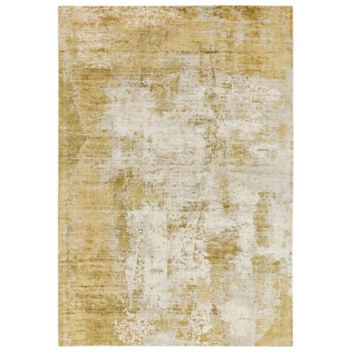Tapis De Salon Moderne Fait Main Bygat 200x290 Cm Jaune Moutarde - Novatrend