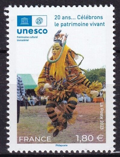 Unesco : 20 Ans Célébrons Le Patrimoine Vivant Année 2023 Timbre De Service N° 184 Yvert Et Tellier Luxe