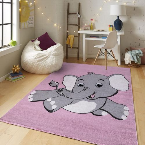Tapis Enfant 160x230 Rectangle Tissé Gris Et Crème Canfil