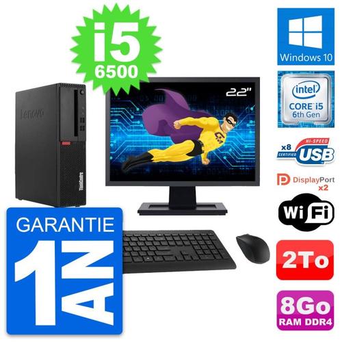 PC Lenovo M910s SFF Ecran 22" Intel i5-6500 RAM 8Go Disque 2To Windows 10 Wifi