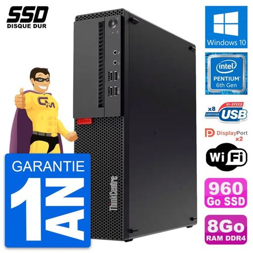 PC Lenovo ThinkCentre M910s SFF Pentium G4400 RAM 8Go SSD 960Go Windows 10 Wifi