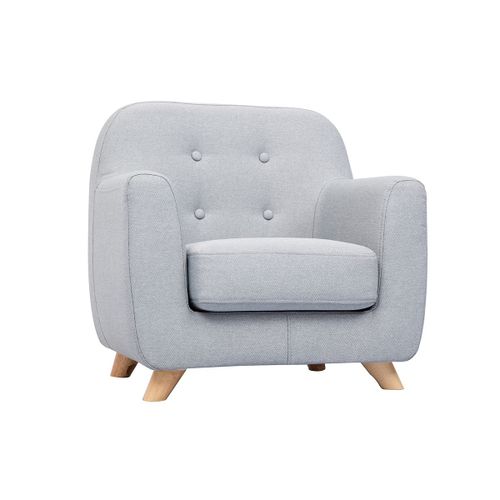 Fauteuil Enfant Scandinave En Tissu Gris Clair Norkid