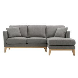 Canapé D'angle Droit Scandinave Gris Clair Déhoussable Oslo