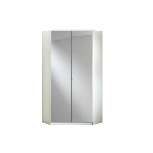 Armoire D'angle Cooper 2 Portes Miroirs 95* 95 Coloris Laqué Blanc