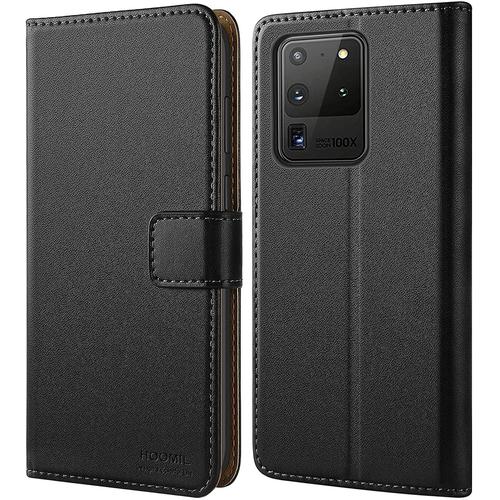 Coque Samsung S20 Ultra, Coque Galaxy S20 Ultra, Housse En Cuir Premium Etui De Protection Pour Samsung Galaxy S20 Ultra 5g Smartphone 6,9 Pouces Case Noir