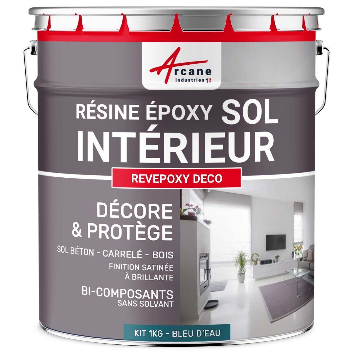 Peinture Sol - Résine Epoxy : Peinture pour Sol salon, cuisine, sal...
