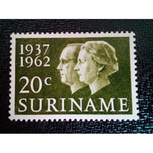 Timbre Suriname Yt 365 La Reine Juliana Et Le Prince Bernhard 1962 ( 081004 )