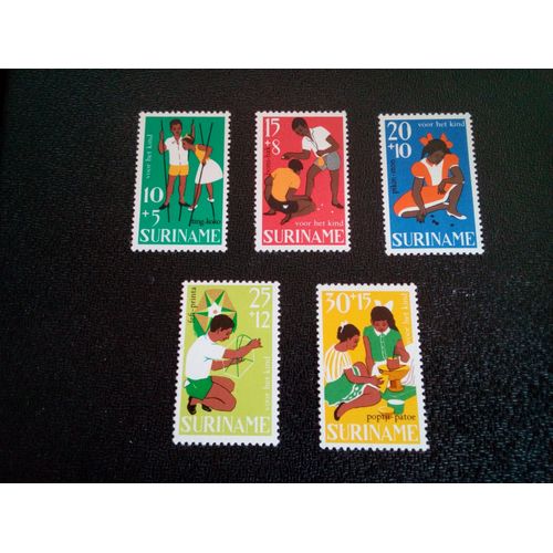 Timbre Suriname Yt 466 A 470 Séries: Protection De L'enfance 1967 ( 081004 )