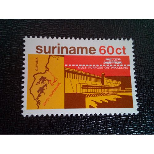 Timbre Suriname M I 836 Barrage, Plan Du Cours De La Rivière 1978 ( 081004 )