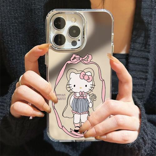 Sanurgente-Miroir De Maquillage Anti-Chute Magic Hello Kitty Adapté Pour Iphone 15 14 13 12 11 Pro Max Xs 8 Plus Y2k Iphone 11 Étui