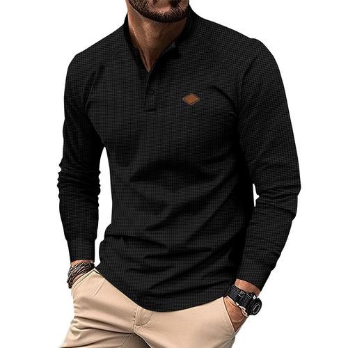 Polo Homme De Sport À Écusson Business Golf Tennis Fit Grande Vêtements Masculin Wx55