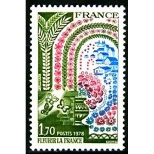 Timbre France 1978 Neuf ** Yt N° 2006 Fleurir La France