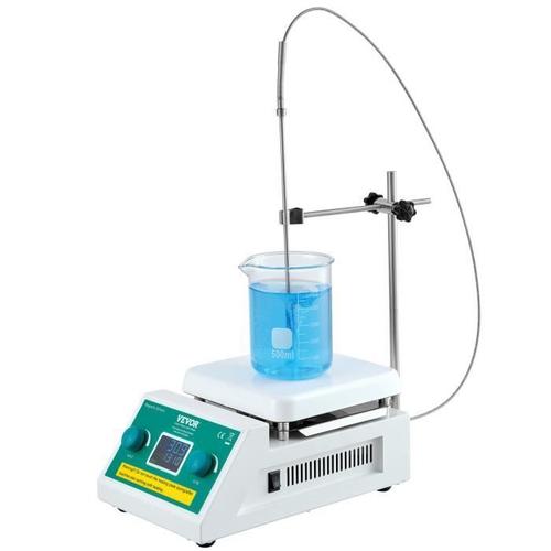 Agitateur Magnétique Chauffant-VEVOR- 0-2000 tr-min 2000 mL, Max. 300 °C-pour Recherche Étude Expérience