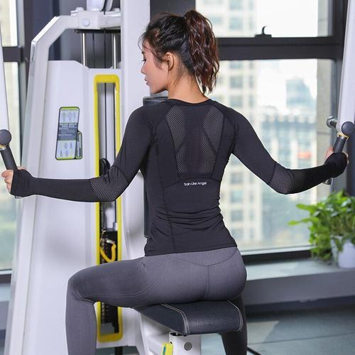 FEMME YOGA ENSEMBLE Entraînement Vêtements de Sport Gym Fitness Long Manche  Haut EUR 63,93 - PicClick FR