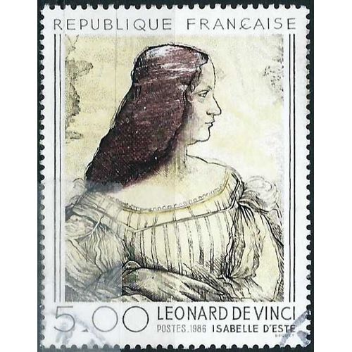 France 1986, Beau Timbre Yvert 2446, Tableau De Léonard De Vinci, "Portrait D'isabelle D'este", Oblitéré, Tbe