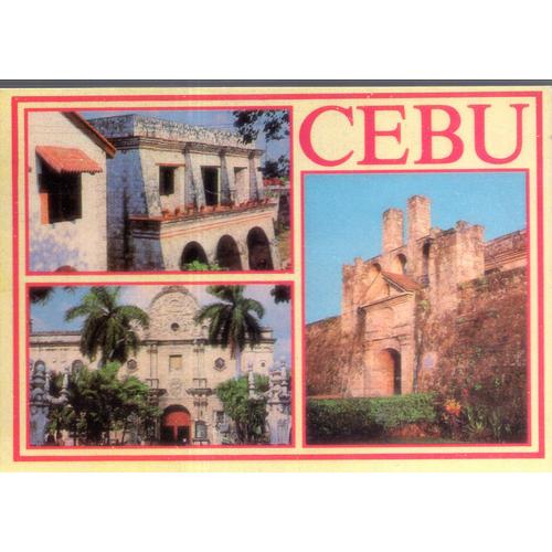 Carte Postale De Cebu (Philippines) Fort San Pedro Et La Cathédrale, 3 Vues