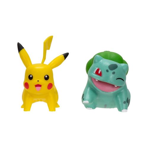 Pokémon - Pack 2 Figurines Battle Figure First Partner Set Bulbizarre 2, Pikachu 1