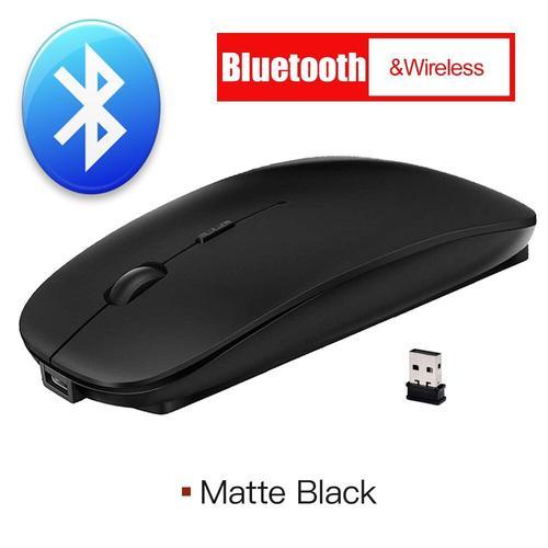 Souris optique Bluetooth, rechargeable, sans fil USB, 2.4 Ghz silencieuse,  ergonomique, pour ordinateur portable