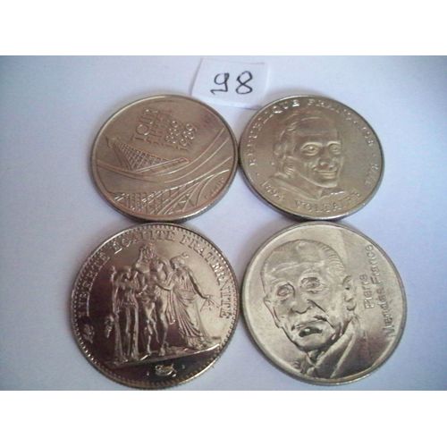 Flh98 Lot De 4 Pieces De 5 Francs Commemoratives