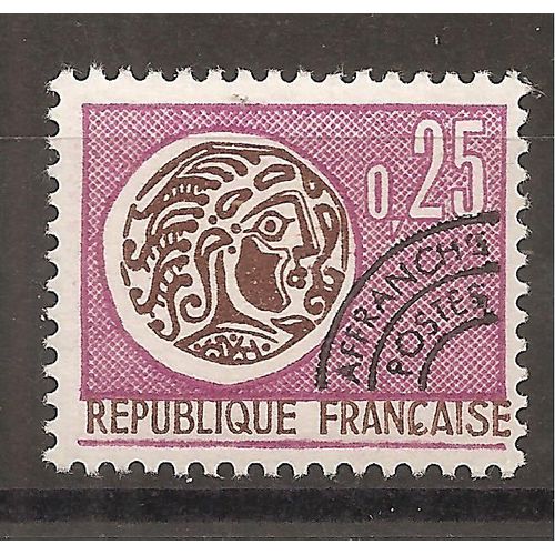 Préo 126 (1964) Préoblitéré Monnaie Gauloise 0f25 Lilas Et Sépia N** (Cote 0,5e) (0900)