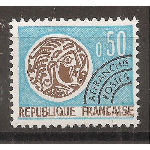 Préo 128 (1964) Préoblitéré Monnaie Gauloise 0f50 Bleu Et Brun N** (Cote 1e) (0900)