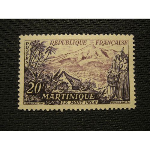 Timbre "Martinique - Le Mont Pelé" 1955 - Y&t N° 1041