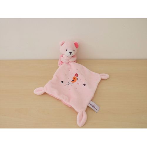 Doudou Ours Oursone Rose Oiseau Pommette