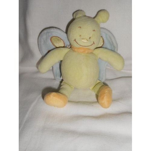 Doudou Hochet Grelot Papillon Bleu Vert Bandana Foulard Jaune Orange Tex Carrefour 18 Cm Bruit De Papier Dans Les Ailes