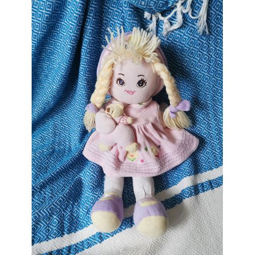 Poupée Chiffon Rose Mgm Ours Doudou D'amour