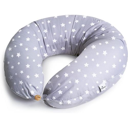 Gris-Etoiles Blanc Coussin De Grossesse Et D'allaitement Xxl - Housse De Coussin Maternité 100% Coton, Distingué Par Deux Prix En 2022, Lavable, Coussin D'allaitement