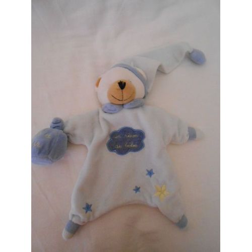Cmp Un Reve De Bebe Ours Marionnette Bear Poudre À Dormir Doudou Peluche Bleu Bonnet Etoile Jaune Eveil Et Tendresse