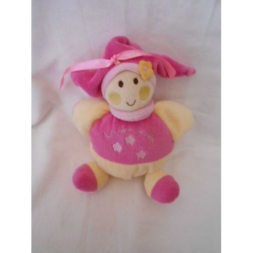 Doudou Un Rêve De Bébé Cmp Eveil Et Tendresse Lutin Boule Jaune Violet Fleur Rose Bonnet Ruban
