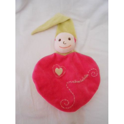 Cmp Eveil Et Tendresse Reve De Bébé Lutin Doudou Rose Vert Fushia Coeur Spirale Bonnet Marionnette