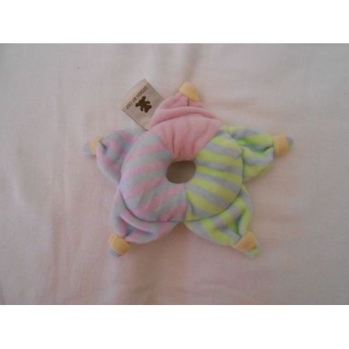 Doudou Hochet Cmp Eveil Et Tendresse Reve De Bebe Etoile Rose Jaune Vert Bleu Raye Grelot Rond Anneau