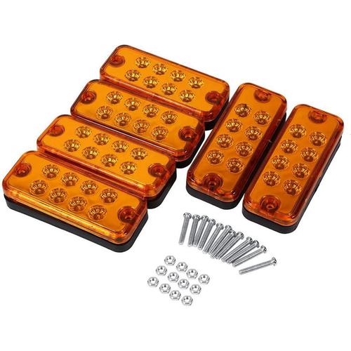 Orange Orange Indicateur De Lumière Latérale, 6 Pièces 8 Led Indicateur De Feu De Gabarit Latéral De Dégagement Pour Camion Remorque Camion