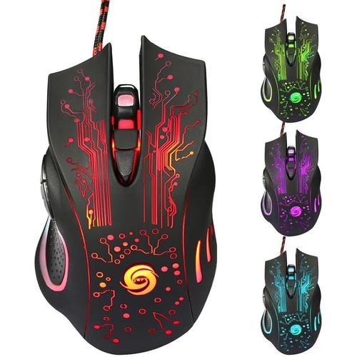 6D USB Wired Gaming Mouse 3200DPI LED Optical Pro Gamer Mice for PC