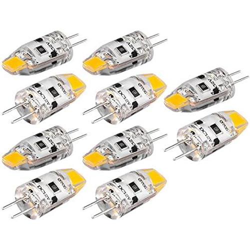 Ampoule Led G4 12v Dc Dimmable Cob Led Ampoule G4 1.5w Angle De Faisceau 360 Pour Remplacer La Lampe Halogène 15w (Blanc Chaud)